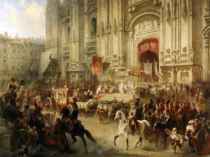 1826 - Adolf Iosifovich Carlo Magno - Ricevimento solenne di Alessandro Suvorov a Milano, aprile 1799